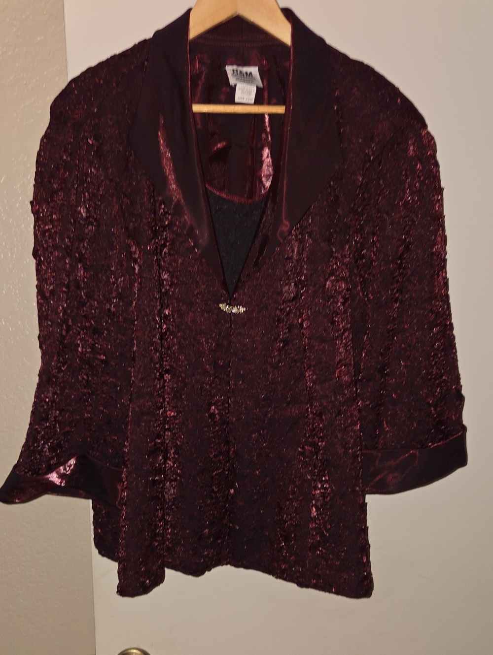 R&M Richards Evening Jacket / Cardigan Blazer – Deep Wine / Burgundy – Size 22W